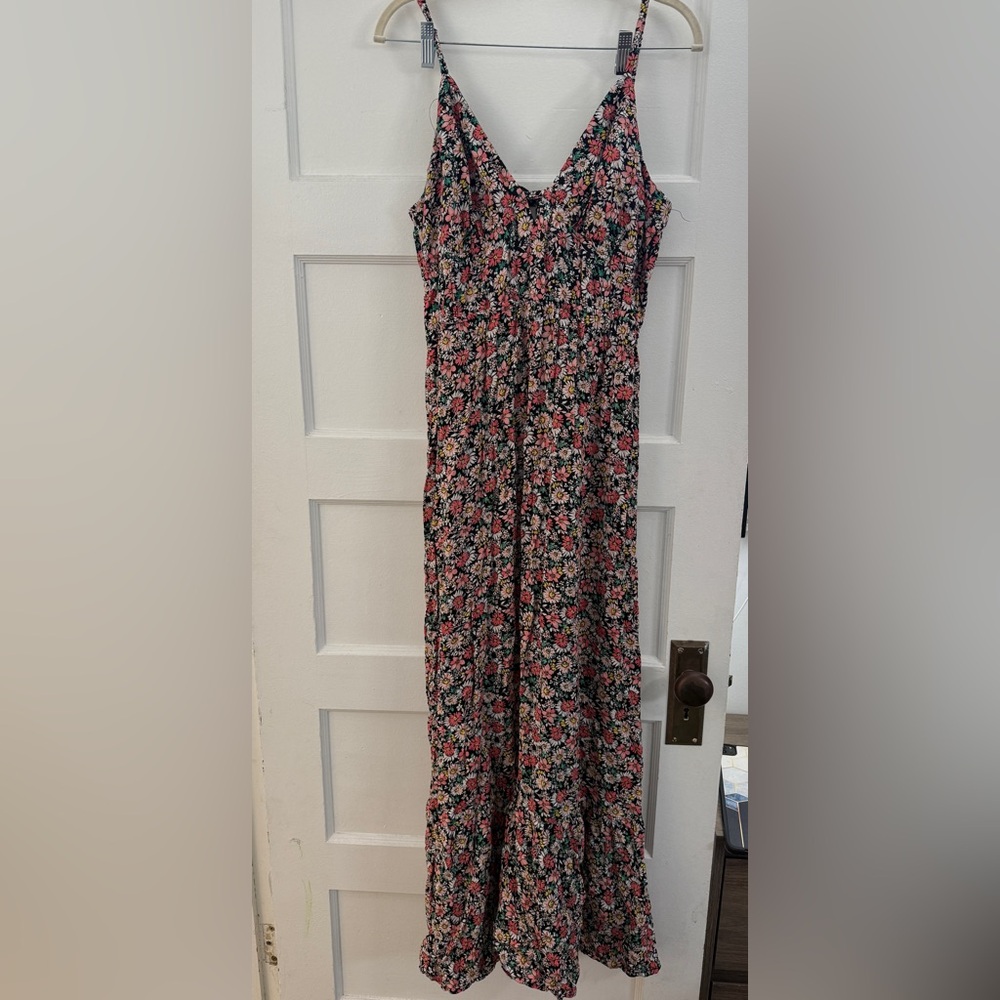 Maxi pink floral dress